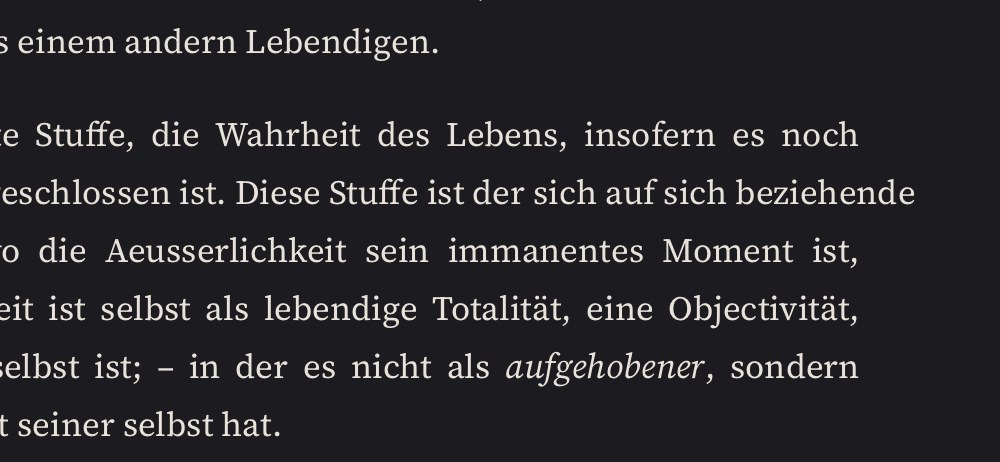 Rechter Rand in Fassung 0.77: die Zeile „der sich auf sich beziehende“ ragt über die Kante der Spalte hinaus.