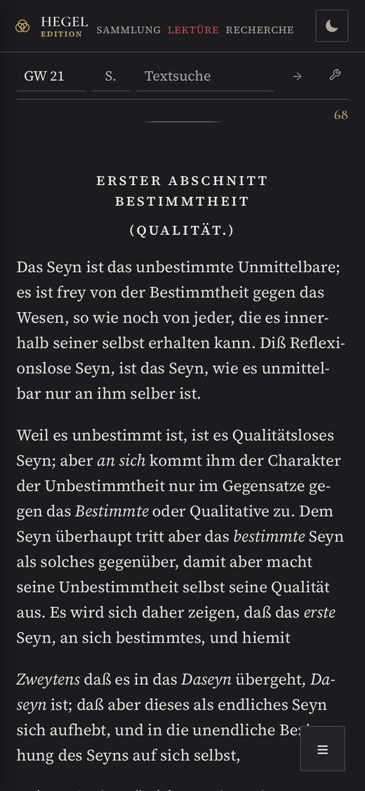 Lesetext auf dem Telefon, Fassung 0.8.