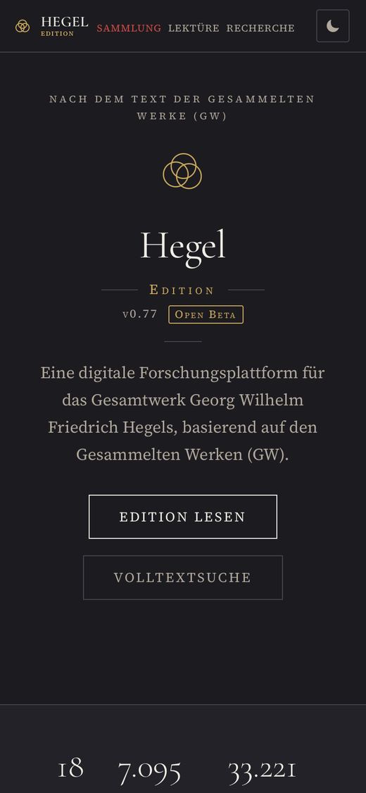 Startseite auf dem Telefon, Fassung 0.77.