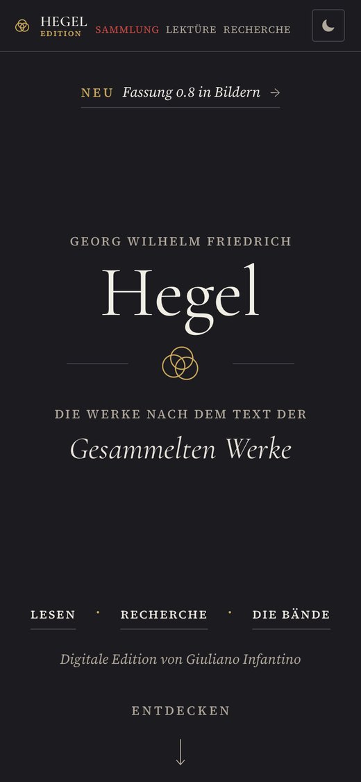 Startseite auf dem Telefon, Fassung 0.8.